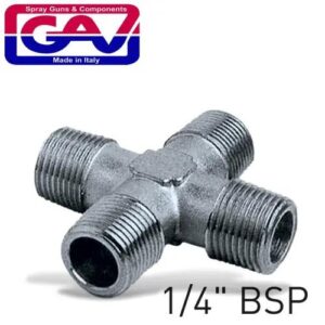 GAV Air Fittings 4 Way Connector 1/4"