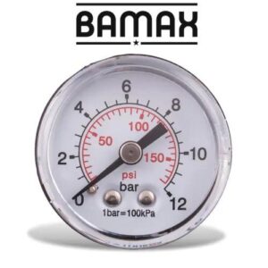 GAV Air Fittings Pressure Gauge 0-12 Bar 1/8 Rear 40mm