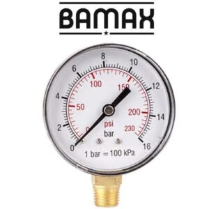 GAV Air Fittings Pressure Gauge 0-16 Bar 1/4 Bottom 63mm
